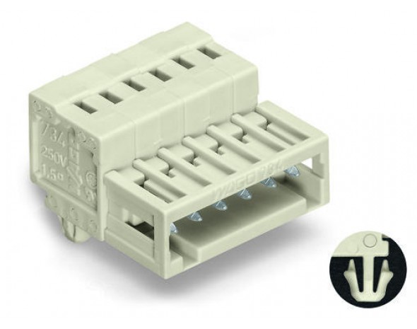 Wago 1-проводная вилка 100% защита от неправильного подсоединен, светло-серые 734-304/018-000