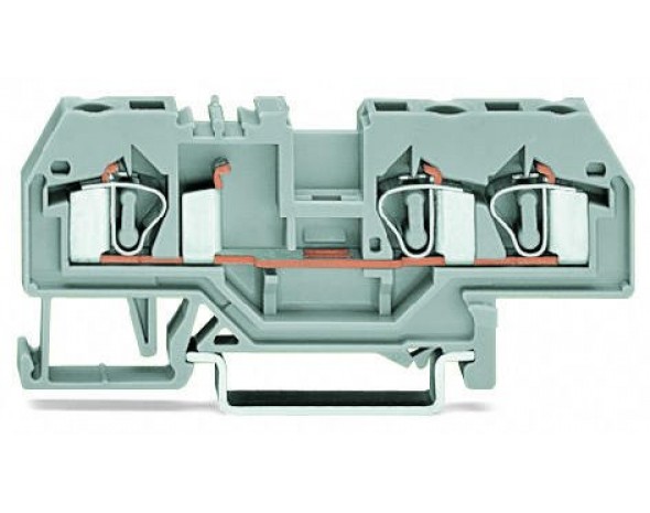 Wago 3-проводная проходная клемма 4 mm², красные 281-679