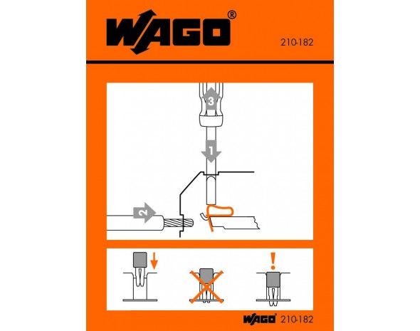 Wago Наклейка-инструкция для клемм для монтажа на рейку с боковым Серия от 279 до 284 210-182