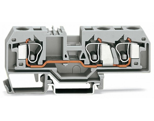 Wago 3-проводная проходная клемма 10 мм², оранжевые 284-682
