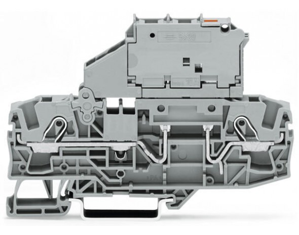 Wago 2-проводная клемма с предохранителем с поворотным патроном предохранителя, серые 2006-1611/1000-542