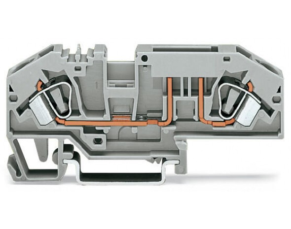 Wago 2-проводная клемма с предохранителем для автом. плоских предохранителей, серые 282-696
