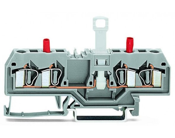Wago 4-провод. клемма изолирующая и тесто изолированный тестовый контакт, серые 281-666