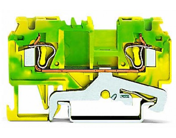Wago 2-проводная клемма заземления 4 mm², зеленые-желто 880-907/999-940