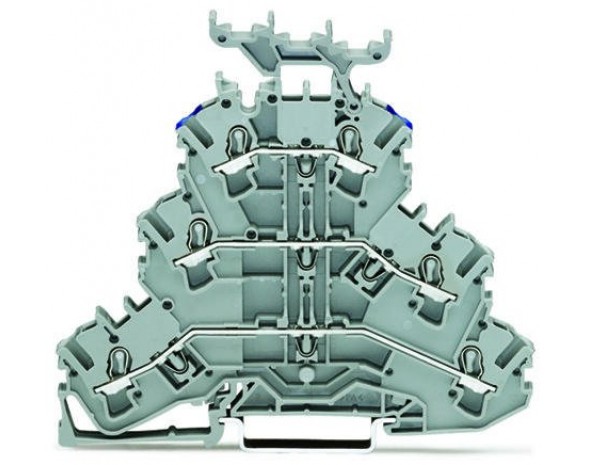 Wago Трехуровневая клемма проход./проход./проход., серые 2002-3233