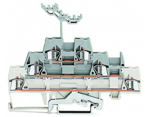 Wago Трехуровневая клемма экран/проходная/проходная, белые/серые/серые 280-548