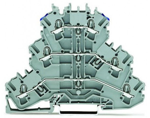 Wago Трехуровневая клемма проход./проход./проход., серые 2002-3203