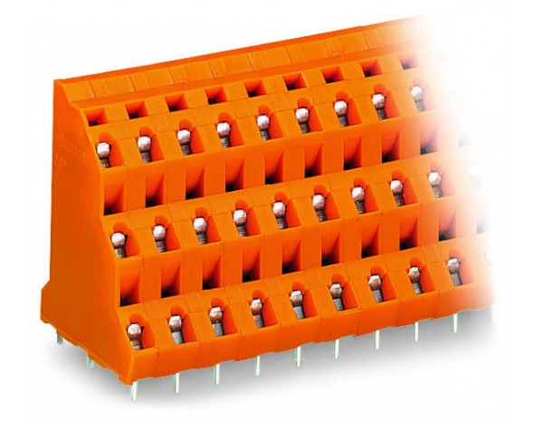 Wago Трехуровневая клемма на плату 2,5 мм², оранжевые 737-606