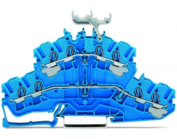 Wago 4-проводная двухуровневая клемма проходная/проходная, синие 2002-2434