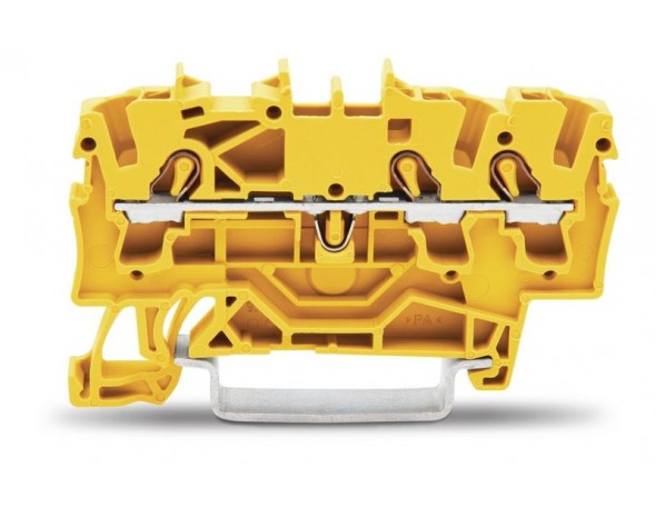 Wago 3-проводная проходная клемма 2,5 мм², желтые 2002-1306