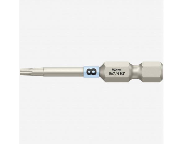 Бита, с фиксацией, 1/4" E6.3, TX 8 x 50 мм Wera 867/4 TORX® HF