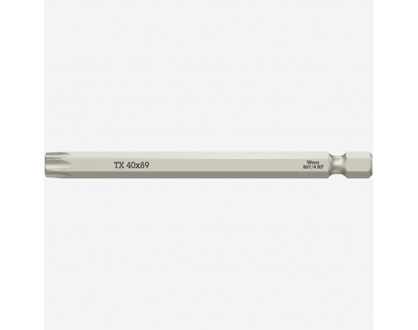 Бита, с фиксацией, 1/4" E6.3, TX 40 x 89 мм Wera 867/4 TORX® HF