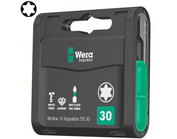 Набор WERA Bit-Box 15 Impaktor TX 057776