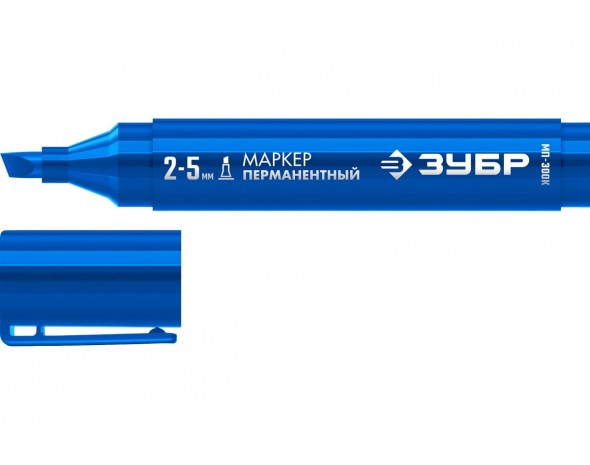 Перманентный маркер ПРОФЕССИОНАЛ (06323-7) ЗУБР МП-300К 2-5 мм, клиновидный, синий