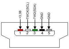 Соответствие сигналов и контактов разъема mini-USB